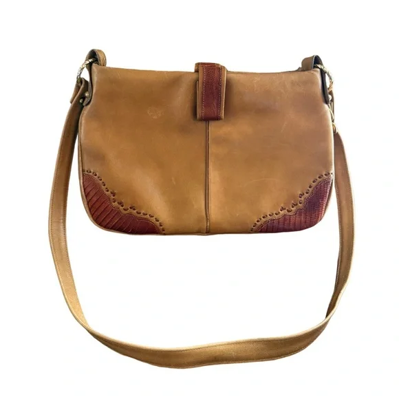 MISS TONY LAMA Genuine Leather Shoulder Bag / Boho Artisan Purse - Picture 2 of 10